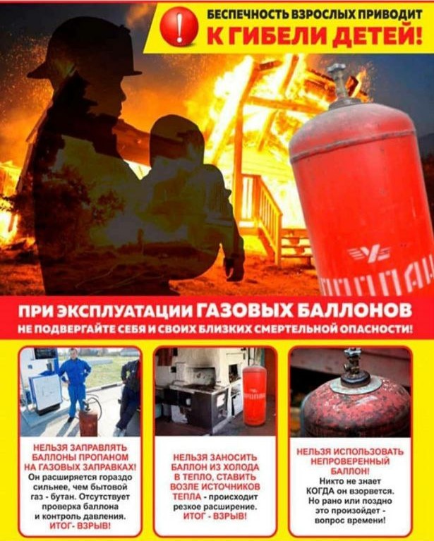 БЕЗОПАСНАЯ ЭКСПЛУАТАЦИЯ ГАЗОВЫХ БАЛЛОНОВ – ВАША ЖИЗНЬ В ВАШИХ РУКАХ